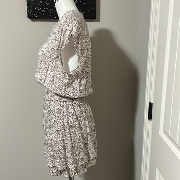 RAILS Angelina Sand Cheetah Brown White Animal Print Blouson Linen Sz S - Picture 7 of 12